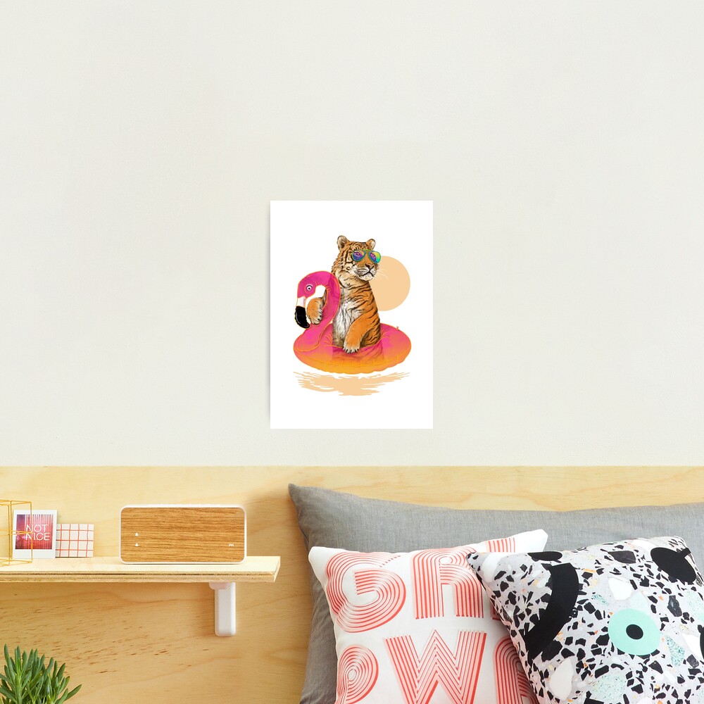 Chillin, Flamingo Tiger Photographic Print