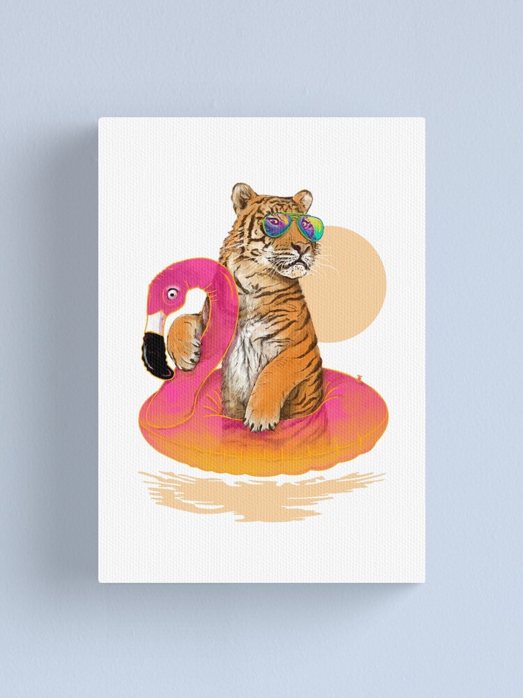 Alternate view of Chillin, Flamingo Tiger Canvas Print
