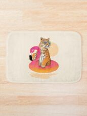 Alfombra de baño Chillin, tigre flamenco