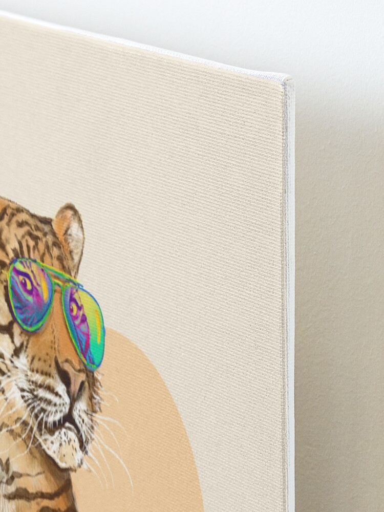 Alternate view of Chillin, Flamingo Tiger Mounted Print