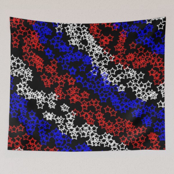 Item preview, White Blue Stars on Black Background Grunged Star designed and sold by Darcy777.