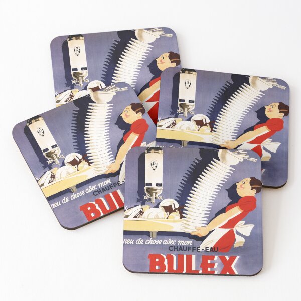 Item preview, BULEX Cartoon Waitress Belgian Water Heater Vintage Advertisement designed and sold by retroposters.