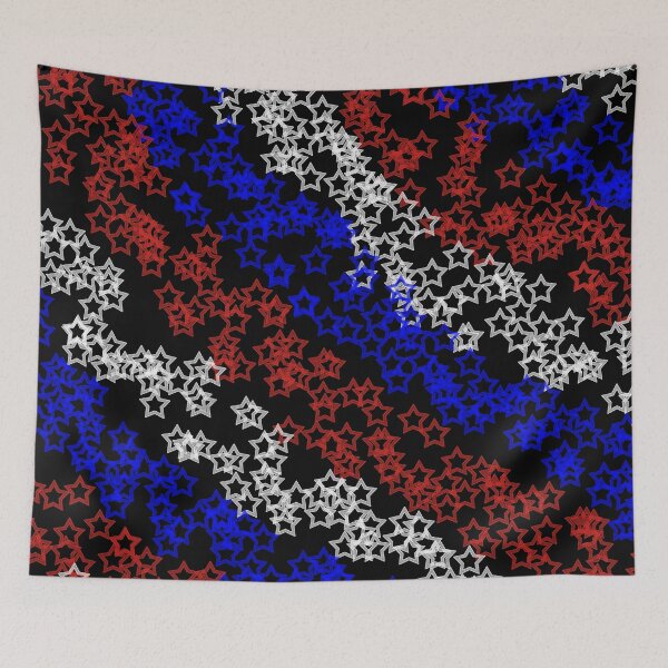 Item preview, Red White Blue Stars on Black Background Double Framed Stars designed and sold by Darcy777.