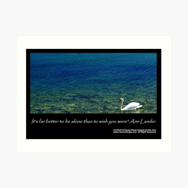 It's far better to be alone... Art Print