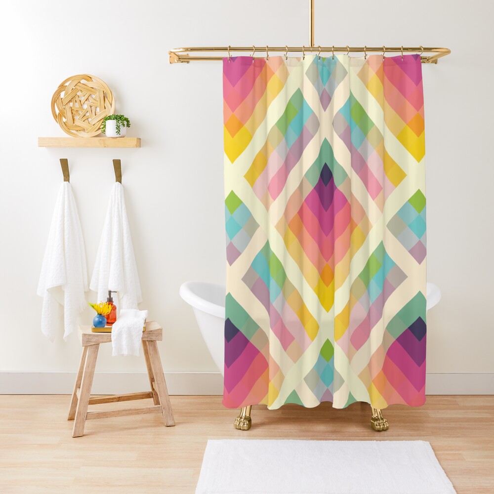 "Retro Rainbow" Shower Curtain for Sale by fimbisdesigns Redbubble