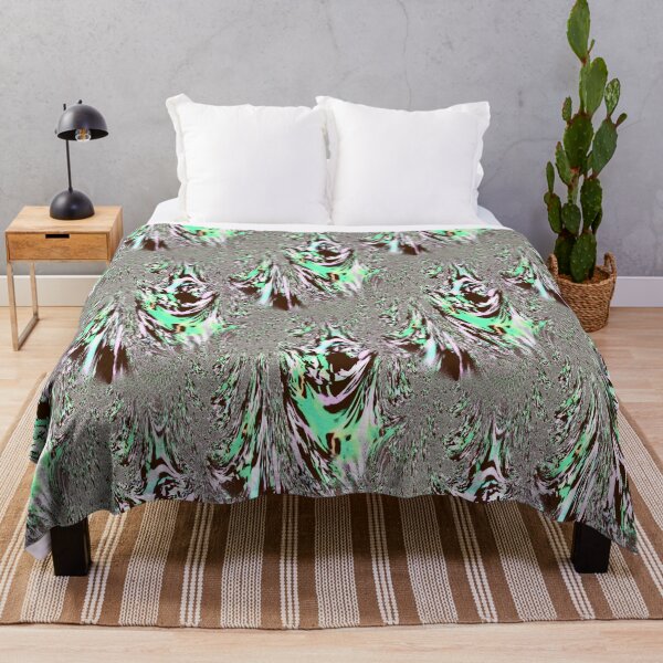 Item preview, Black and White Fractal - with a splash of green and pink. designed and sold by MindTravel.