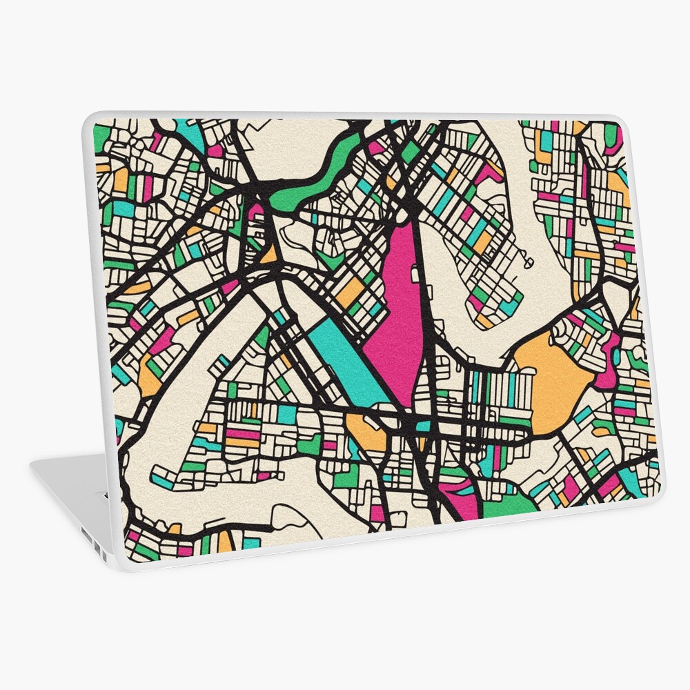 brisbane queensland street map laptop skin by geekmywall redbubble