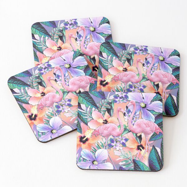 Artikelvorschau, Lavendel-Dschungel-Flamingos entworfen und verkauft von Nina May Designs.