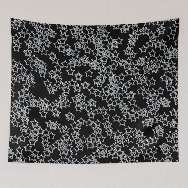 Item preview, Silver Mercury Stars on Black Background designed and sold by Darcy777.