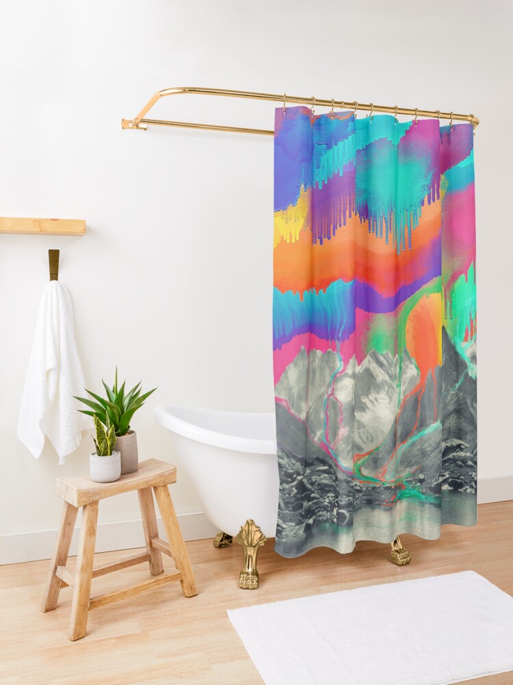 Alternate view of Skyfall, Melting Northern Lights Shower Curtain