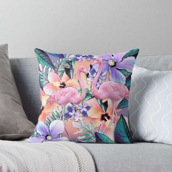 Item preview, Lavender Jungle Flamingos designed and sold by Nina May Designs.