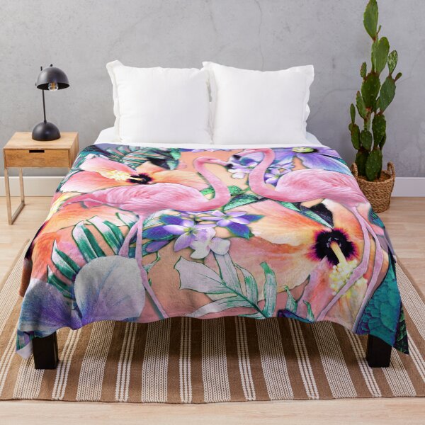 Item preview, Lavender Jungle Flamingos designed and sold by Nina May Designs.