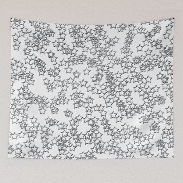 Item preview, Silver Mercury Stars on White Background designed and sold by Darcy777.
