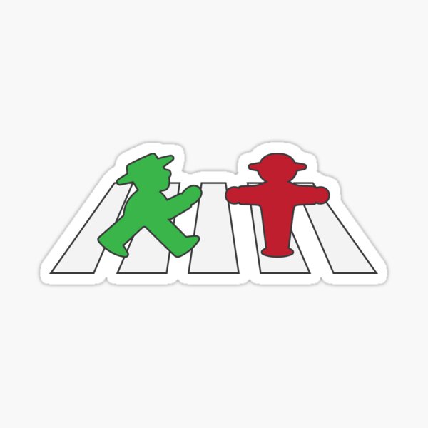 ampelmannchen on crosswalk Sticker