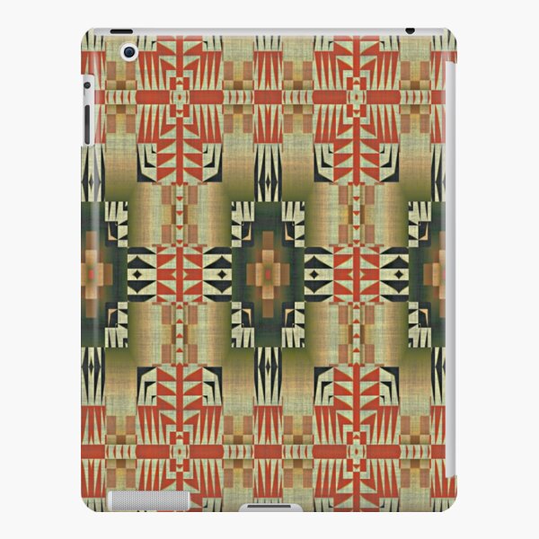 Orange Olive Green Khaki Brown Tribal Art Pattern iPad Snap Case