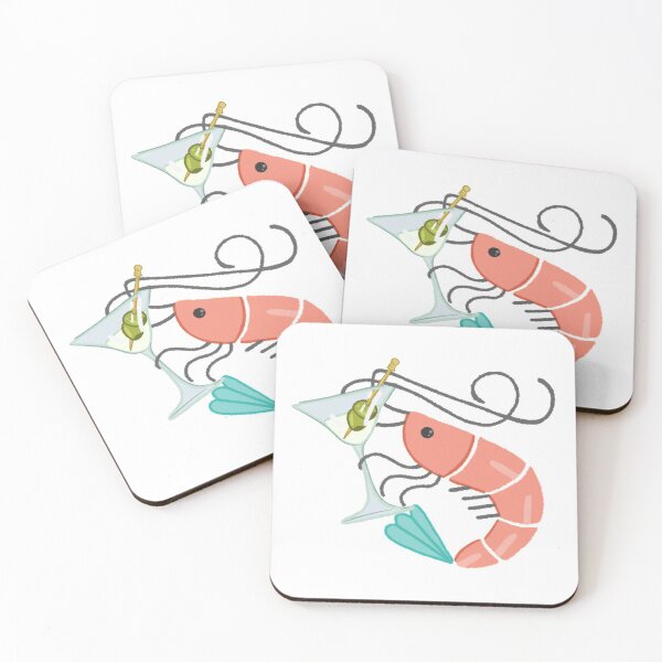 Item preview, Shrimp with martini glass designed and sold by Hannah Rosen.