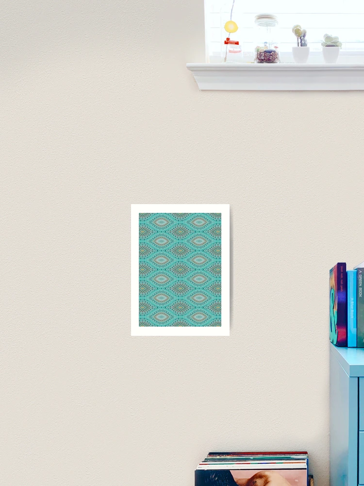 Thumbnail 2 von 3, Kunstdruck, Teal Abstract Shells Vector Pattern designt und verkauft von patternsoup.