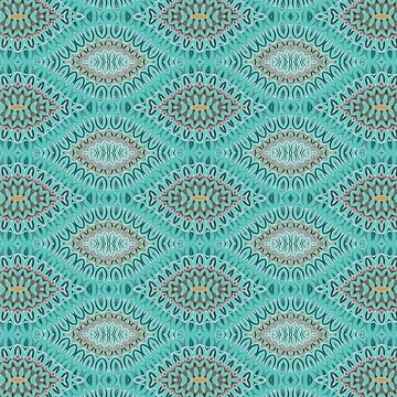 Artwork thumbnail, Teal Abstract Shells Vector Pattern by patternsoup