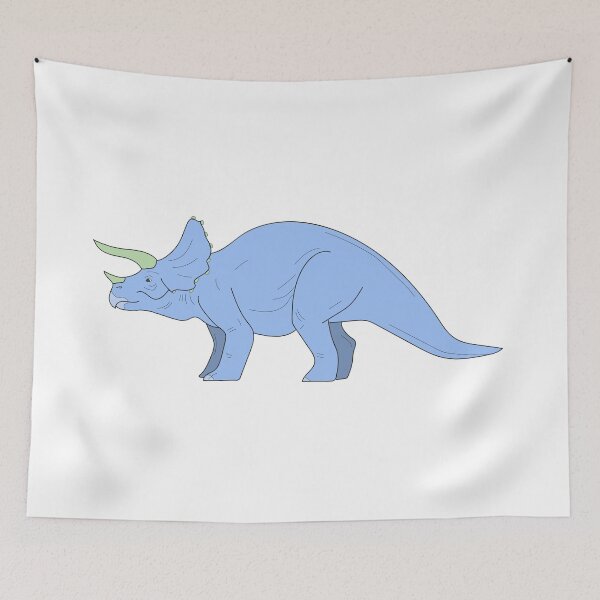 Item preview, triceratops dinosaur cute blue dino minimal style designed and sold by tuurskaya.