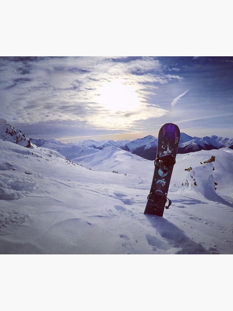 Canadian Winter Mountains with Snowboard in BC Canada Tapestry