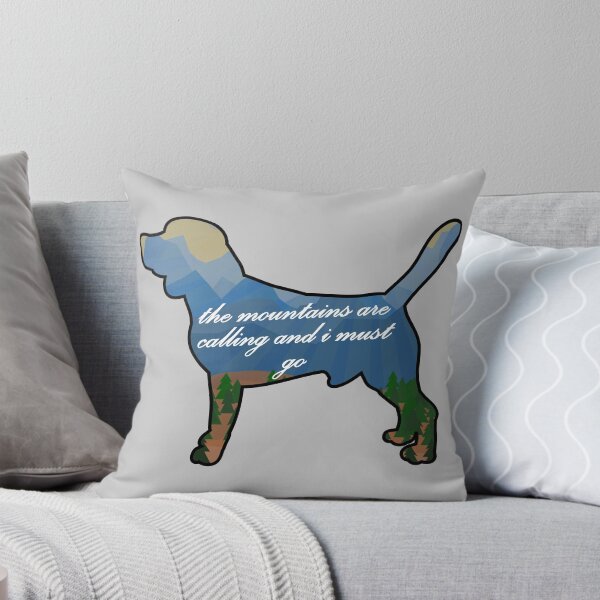 Item preview, the mountains are calling and i must go bloodhound dog pet designed and sold by Bug & Brush.