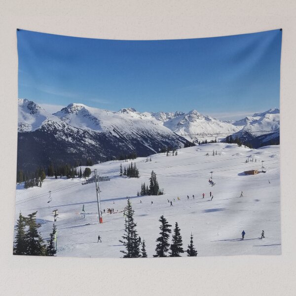 Item preview, Canadian Winter Mountains Ski Slopes in BC Canada designed and sold by Cute and Funny Animal Art Designs.