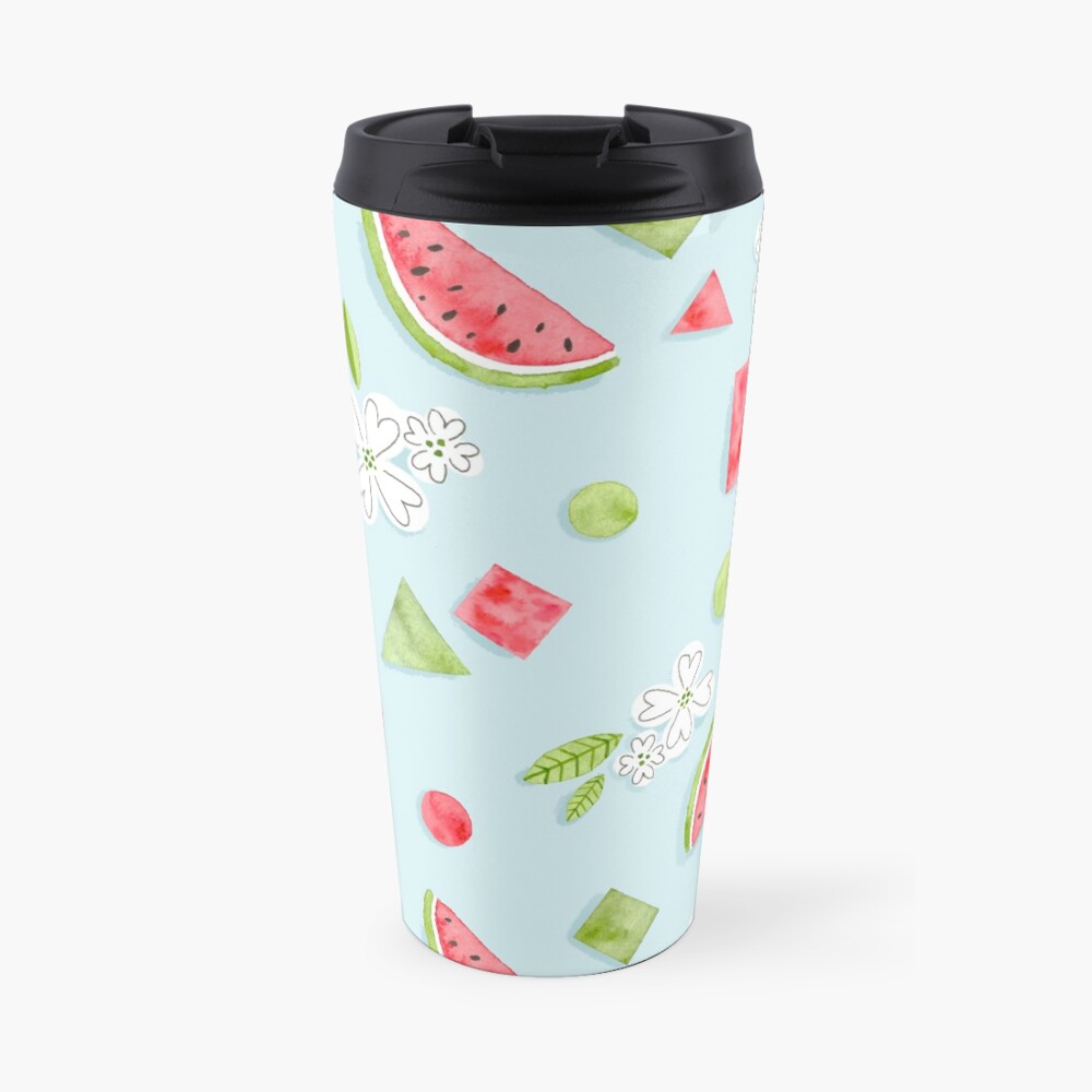 Watercolor Watermelon Scrapbook Travel Mug