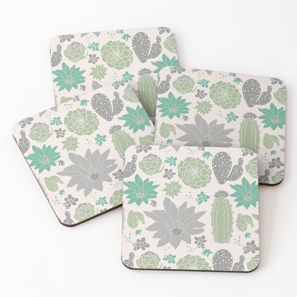 Item preview, Teal, Green & Pink Cactus Floral designed and sold by StudioPosies.