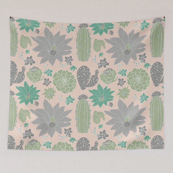 Item preview, Teal, Green & Pink Cactus Floral designed and sold by StudioPosies.