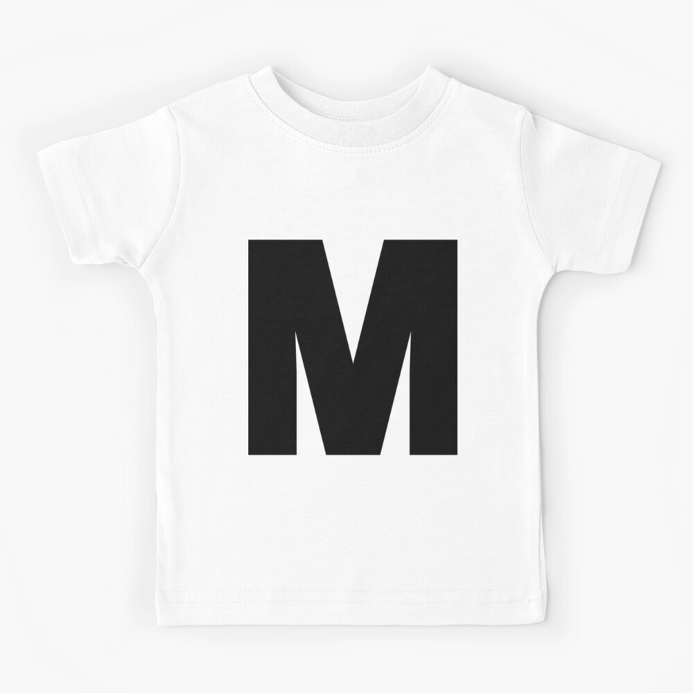 Uppercase Letter M Kids T Shirt