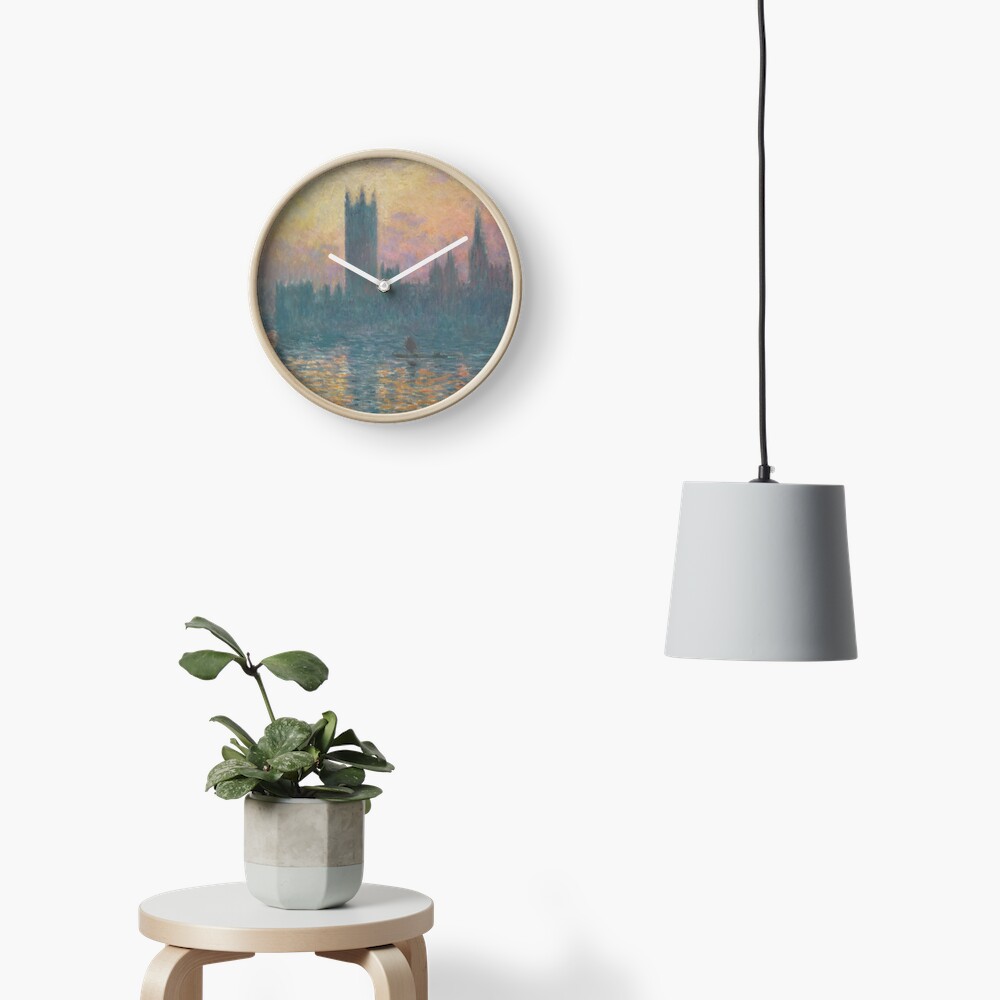 The Houses of Parliament Sunset by Claude Monet Clock