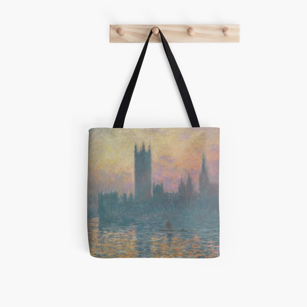 The Houses of Parliament Sunset by Claude Monet Tote Bag
