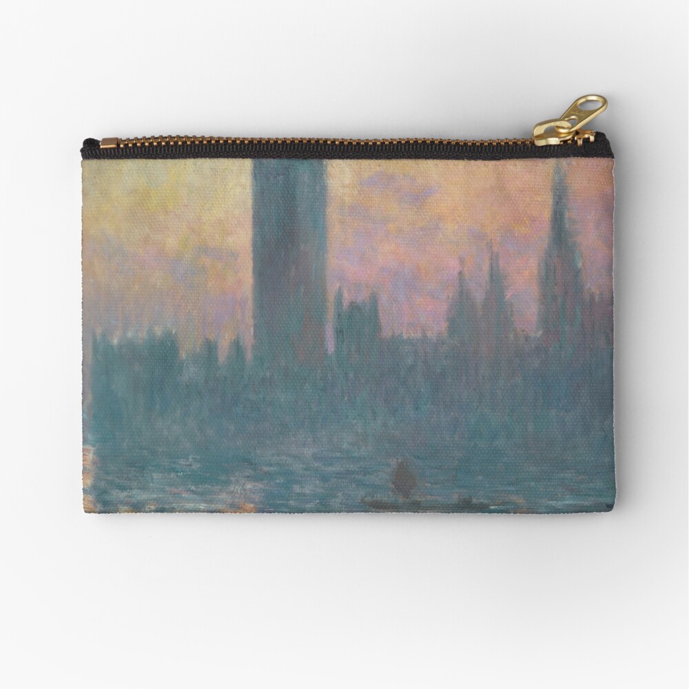 The Houses of Parliament Sunset by Claude Monet Zipper Pouch