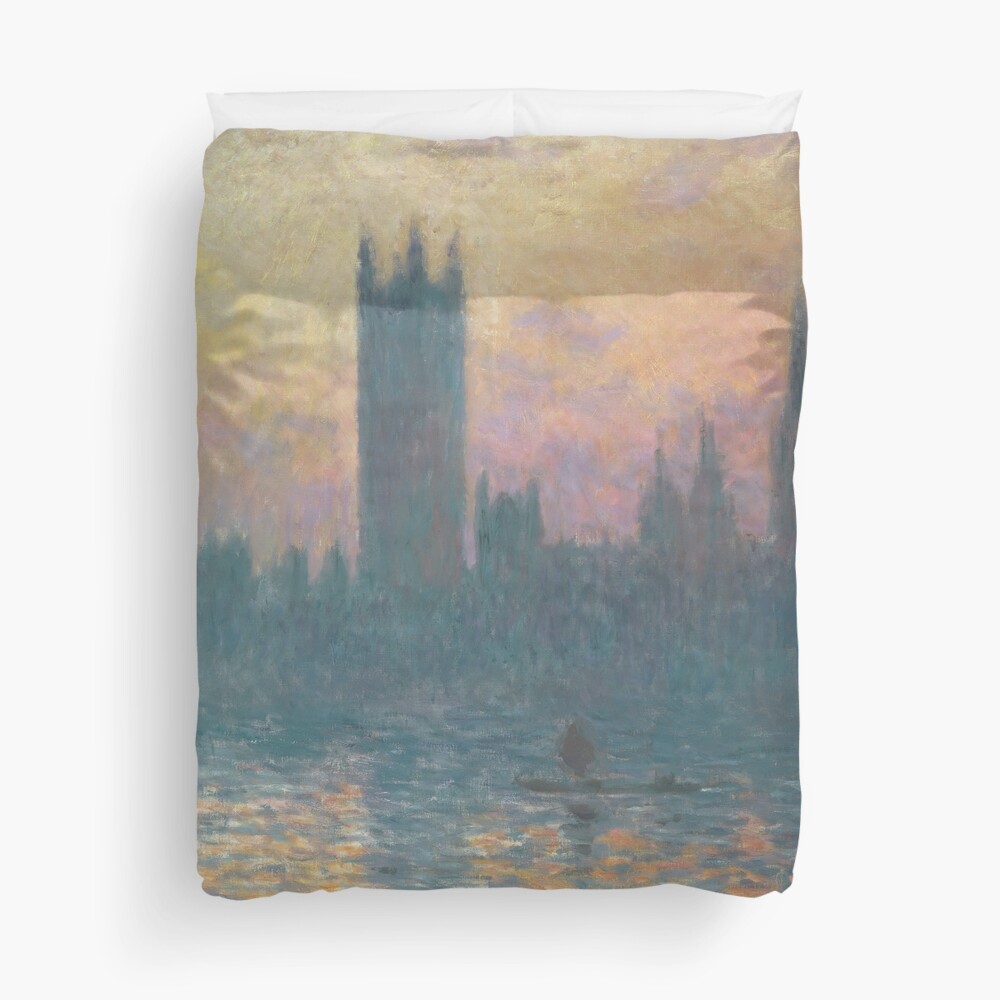 The Houses of Parliament Sunset by Claude Monet Duvet Cover
