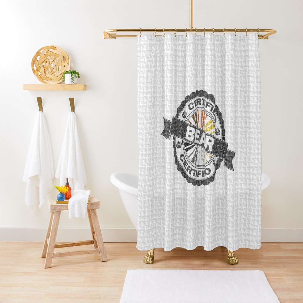 Certified Bear Stamp Shower Curtain