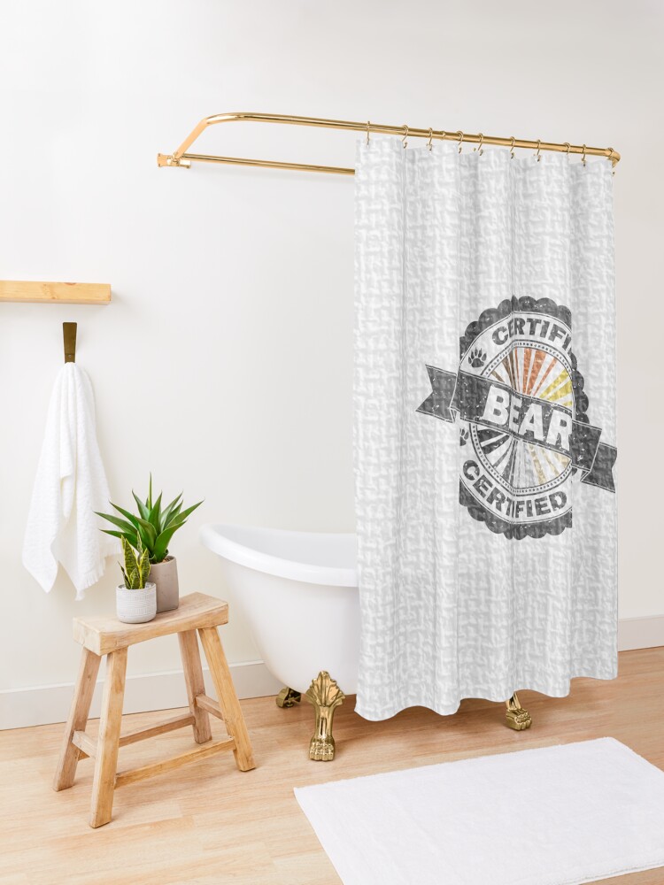Alternate view of Certified Bear Stamp Shower Curtain