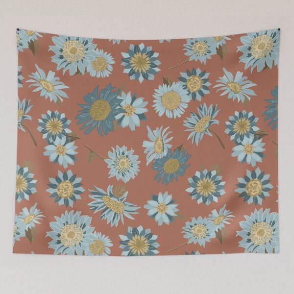 Item preview, Rust and Blue Sunflowers designed and sold by StudioPosies.