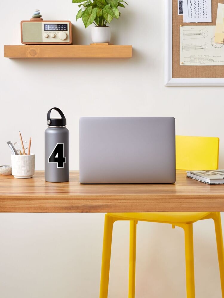 "Number “4”" Sticker for Sale by m------ | Redbubble