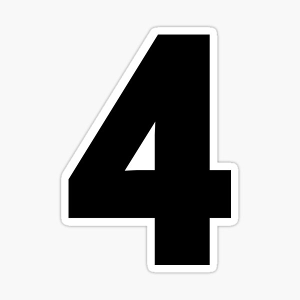 Number “4”" Sticker for Sale by m------ | Redbubble