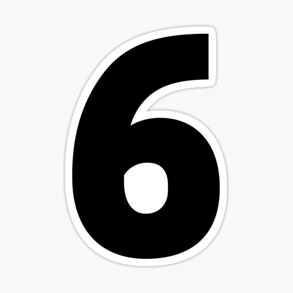 6 Number number' Sticker