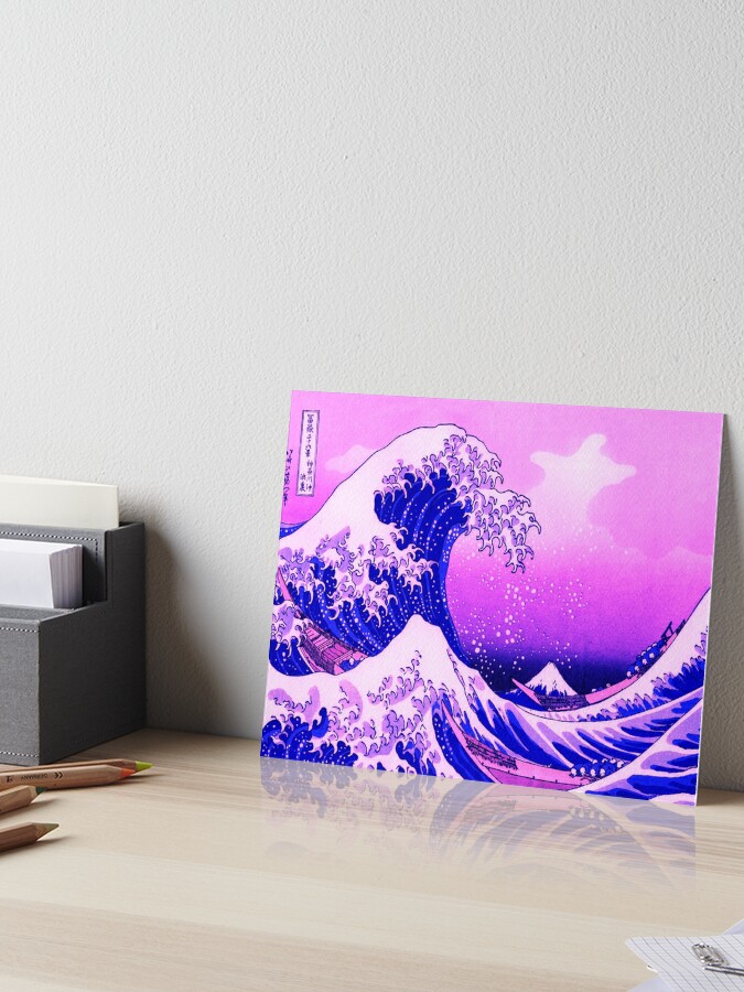 Multicolor 18x18 Japanese Aesthetic Vaporwave Great Wave Tee The Wave Off Kanagawa Vaporwave Japanese 90s Retro Art Throw Pillow 