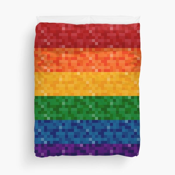 Rainbow Pixel Flag Duvet Cover