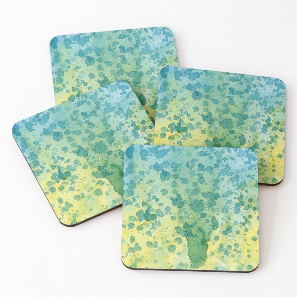 Item preview, Watercolor Painting Texture in Yellow and Aqua Ombre designed and sold by PopwheelArt.