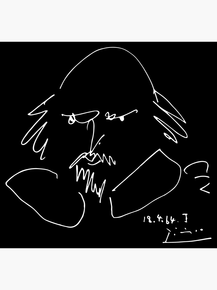 "Pablo Picasso William Shakespeare 1946 Portrait, Line Drawing Artwork
