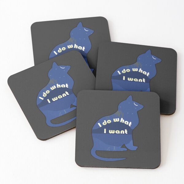 Item preview, cat silhouette, "I do what I want" quote designed and sold by Bug & Brush.