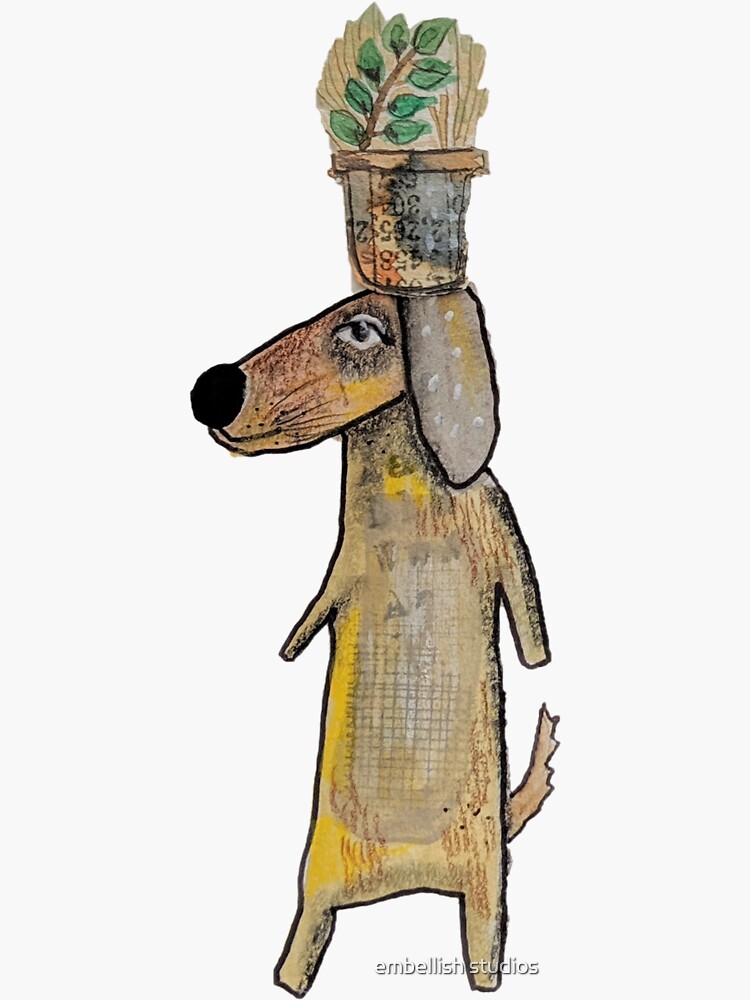 Mutt with plant by tammymurdock