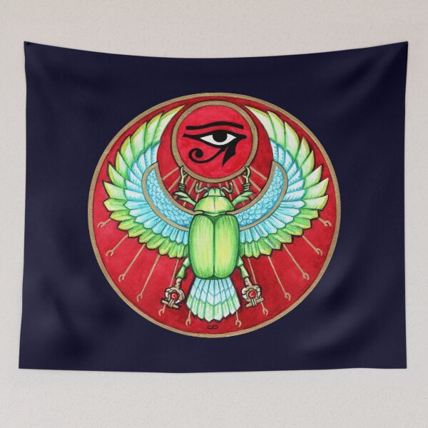 Item preview, Winged Scarab Holding Sun Disk Eye Of Ra designed and sold by Cleave.