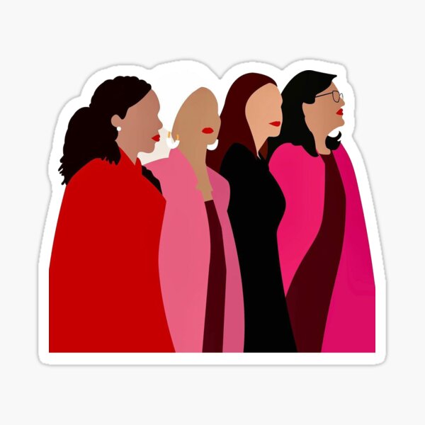 Feminist goals - AOC, Ilhan Omar, Rashida Tlaib, Ayanna pressley Sticker