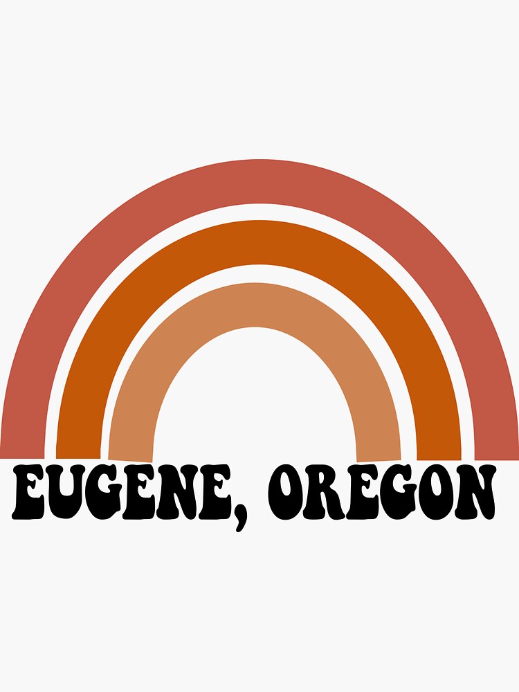 "Eugene Oregon Rainbow Sticker" Sticker for Sale by taylorrenner