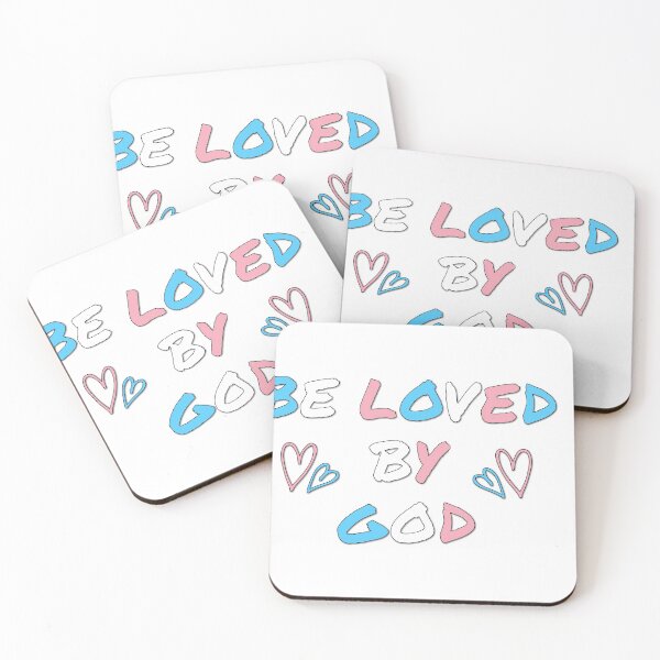 Item preview, be loved by god transgender pride flag designed and sold by Bug & Brush.